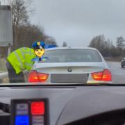 Police officers stopped the driver of this BMW for lane-hogging on the A1(M) near Hatfield.