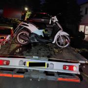 Police discovered this stolen motorbike abandoned in a block of a garages in Aldykes, Hatfield.