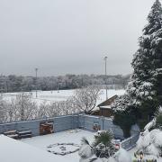 Snow at Busy Bees nursery, on Hatfield Road, St Albans.