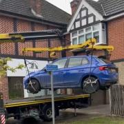 Gibson's vehicle being recovered