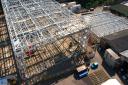 The new stages under construction at Elstree Studios.
