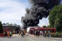 A fire broke out at Potters Bar Bus Garage at around 2.36pm today (Sunday, May 22)