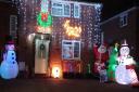 Can you spot the projected Santa in the window? This festive house can be found on Longlands Road, Welwyn Garden City.