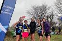 Garden City Runners' women at the Herts Cross-county Championships at Cassiobury Park: Hannah Frank, Rebecca Barden, Lizzie Parry, Juliet Vine, Martha Hall.
