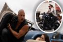 Vin Diesel as Dominic Toretto and Jason Momoa as Dante in Fast X.