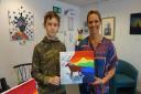 Arthur Mainwaring was presented with his artwork printed onto canvas by artist Amy Pettingill