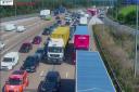 A crash has caused the closure of two lanes of the M25, near South Mimms and Potters Bar.