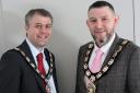 Councillor Chris Myers, right, is the new Mayor of Hertsmere, pictured here with new Deputy Mayor, Cllr Richard Butler.