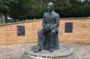 The Sir Geoffrey de Havilland statue unveiled by Prince Philip, The Duke of Edinburgh, in July 1997.