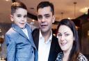Pedro with his wife and son - who is known as 'the little boss'