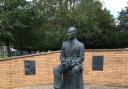 The Sir Geoffrey de Havilland statue unveiled by Prince Philip, The Duke of Edinburgh, in July 1997.