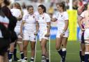 Helena Rowland on crutches and in a protective boot after England's win over Canada. Picture: BRETT PHIBBS/PA