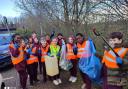 St Philip Howard School pupils clearing up litter in Hatfield