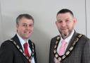 Councillor Chris Myers, right, is the new Mayor of Hertsmere, pictured here with new Deputy Mayor, Cllr Richard Butler.