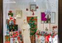 A Christmas display in an Isabel Hospice charity shop window last Christmas.