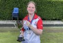 Rhianna Russell with the trophy. Picture: PHIL RUSSELL