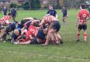 Welwyn press the Finchley line during their 11-8 win. Picture: WELWYN RFC