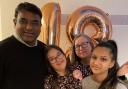 Anil and Ruth Patil celebrating Maya's 18th birthday with daughter Asha