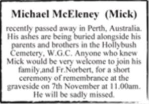 Michael McEleney (Mick)