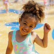 Heatwave 2022 - Anastasia, five, enjoys the water park.