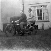 Arthur Peter Brown and his wife Dorothy in front of their home at 61 Handside Lane. Image donated to the Welwyn Garden City Heritage Trust by Mary D during the Where Do You Think You Live? project.