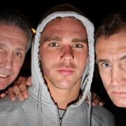 Hatfield's Billy Joe Saunders (centre) with trainer Jimmy Tibbs (left) and son Mark Tibbs (right) ahead of a fight against Hungary's Attila Molnar in 2009.