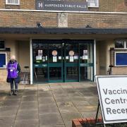 The outside of the Harpenden vaccination centre.