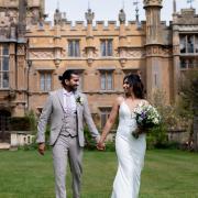 A happy couple at Knebworth House in Hertfordshire. Knebworth House and Barns has received a wedding venue award from ‘Hitched’.