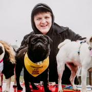 Chart-topping Someone You Loved singer-songwriter Lewis Capaldi with some four-legged fans at Standon Calling 2019's dog show.