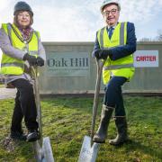 The Deputy Mayor of Welwyn Hatfield, Cllr Barbara Fitzsimon and the council leader Cllr Tony Kingsbury both attended the ground-breaking ceremony for Oak Hill Lawn Cemetery and Crematorium.