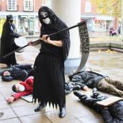 The protestors, were trying to highlight the horrors of climate change. Picture: XR East Herts