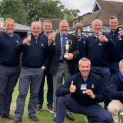 The winning Hertfordshire Seniors team with Brookmans Park Golf Club's Phil Embleton third from left.