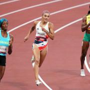 Great Britain's Jodie Williams (centre) ran a sub-50 PB to qualify for the 400m final at the Tokyo 2020 Olympic Games.