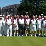 Hertfordshire Bowls president Terry Barker brought a team of his choosing to home club Potters Bar.