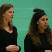 Saracens Mavericks head coach Camilla Buchanan (right) was left frustrated by defeat to Team Bath. Picture: DANNY LOO PHOTOGRAPHY