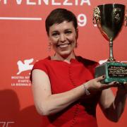Actress Olivia Colman holds the Coppa Volpi Best Actress award for 'The Favourite' at the awards photo call of the 75th edition of the Venice Film Festival in Venice, Italy, Saturday, September 8, 2018. Picturer: AP Photo/Kirsty Wigglesworth.