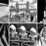 Black and white pictures taken by Potters Bar and District Photographic Society members Fiona Adamson, Tony Meads, Yve Paige and Geoff Lauder.