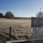 Stevenage's training ground had a covering of frost and ice on Thursday morning.