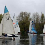 The start of race two at Welwyn Garden City Sailing Club. Picture: VAL NEWTON