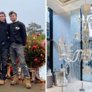 The GO Design team of Grace Overington, Zoe Perrin, and Thomas Beardwell at OVO's recent Roman Theatre production in St Albans, and modelling by GO Design in Selfridges' Christmas window 2022.