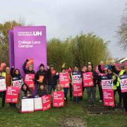 University of Hertfordshire picketers calling for a pay rise in the midst of the cost of living crisis.
