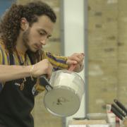 Jordan in action during one of the competitive rounds on Young MasterChef.