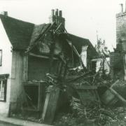 Houses being demolished in Park Street, 1960s.