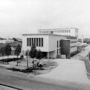 When new, the Roche building in Welwyn Garden City.