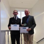 PC Paddy Phelan and Alistair Hodgson with their Heritage Hero 2023 awards.