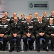 Chief Constable Charlie Hall with Hertfordshire Constabulary's newest PCSOs and their trainers at their designation ceremony.