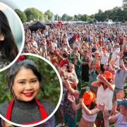 The crowd at a previous Foodies Festival with St Albans Saturday headliner Natalie Imbruglia and The Great British Bake Off 2022 winner Syabira Yusoff pictured inset.