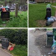 Clean Up Hatfield campaigner 'dissapointed' to see overflowing bins.