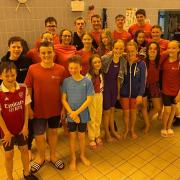 Some of the Hatfield swimmers who retained the Herts Major League title. Picture: HATFIELD SC
