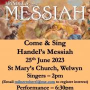 Handel's Messiah will be performed at St Mary's Church in Welwyn